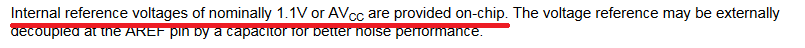 The ATmega328 internal reference voltages