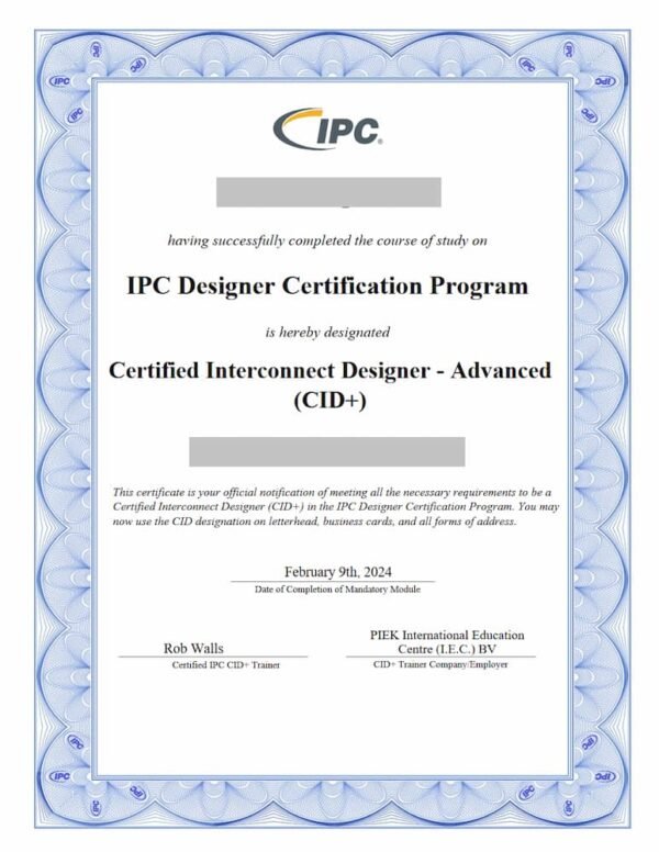 CID plus certificate